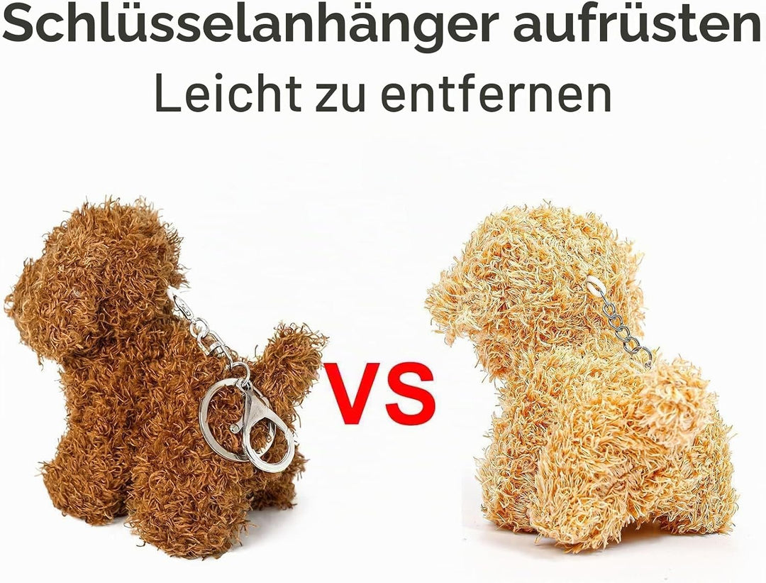 ANBOOR 3 Kleine Kuscheltiere 12cm Süsses Hündchen-Plüsch-Stofftier Mit Schlüsselanhänger Für Partyge