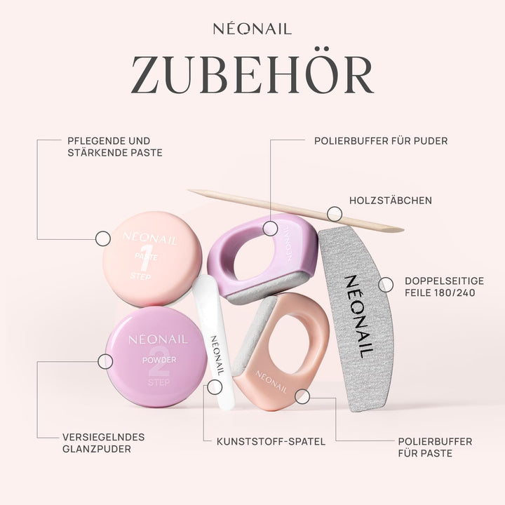 NÉONAIL Japanese Manicure Ritual – Japanisches Maniküre Set mit Kosmetiktasche, Nagelfeile & Buffer