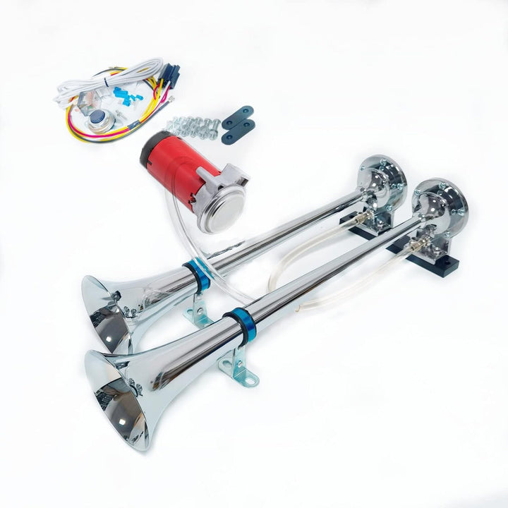 YIYIDA Car Horn Lufthupe Auto Hupe 175db Lautsprecher LKW Hupe Schiffshupe silbrig 24V hoher Ton und