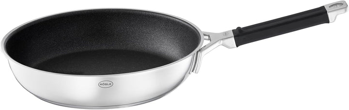 RÖSLE SILENCE PRO Bratpfanne, Pfanne mit kratzfester Premium-Antihaftversiegelung ProResist, Silikon