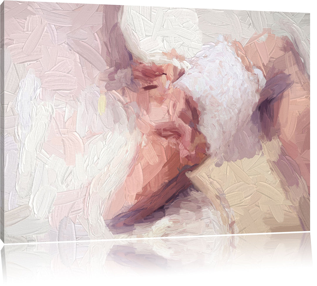 Pixxprint sexy Dame im Höschen und Strümpfe als Leinwandbild/Grösse: 100x70 / Wandbild/Kunstdruck/fe