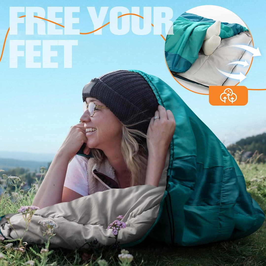 Forceatt Schlafsack Winter, -5°-20 Grad Schlafsack Outdoor für 3-4 Jahreszeiten, Leichtgewichtig und