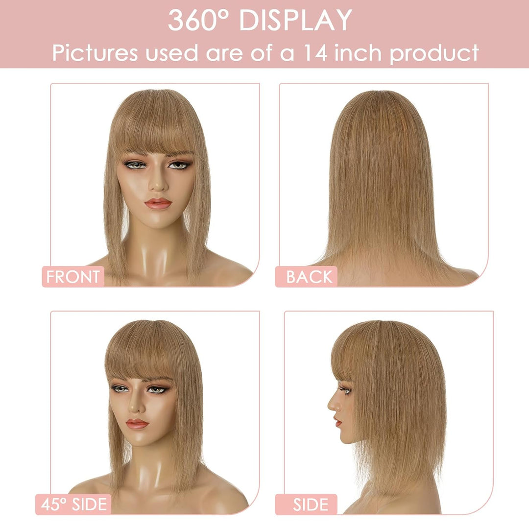 Silk-co Topper Extensions Haarteile Echthaar Clip in Extensions Echthaar Weich Natürlich Glatt Toupe