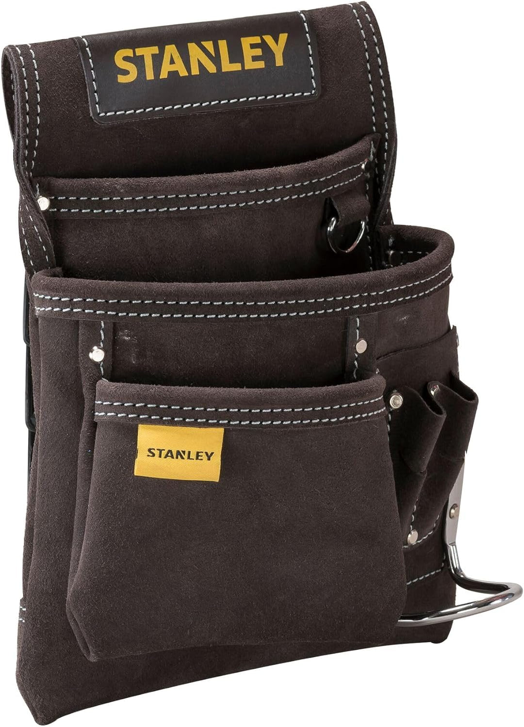 Stanley STST1-80114 Hammer- und Nageltasche aus Büffelleder, Braun/Gelb, L
