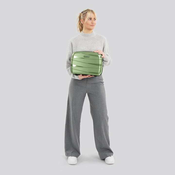 REDOLZ Hartschalen Handgepäck Kosmetik-Koffer | Stabiles Beauty-Case mit Aufsteckfunktion | 34 x 17