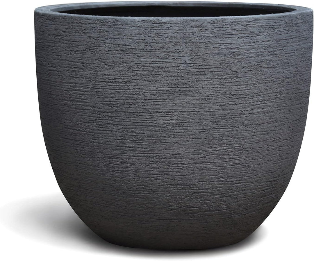 ESCHBACH® Pflanzkübel Egg Pot 60 Nero Anthrazit Rund XL * 55 x 55 x 46 cm * 10 Jahre Garantie 55x55x