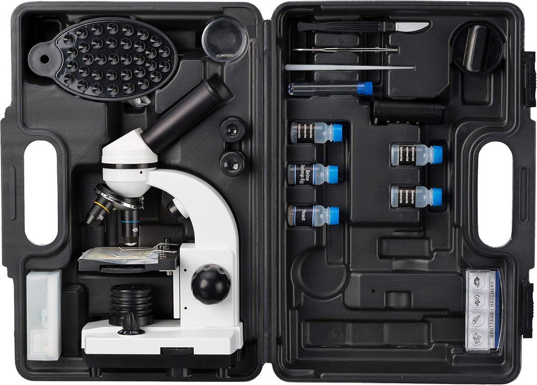 Bresser Biolux SEL Schülermikroskop Set mit Beleuchtung, Smartphoneadapter, Hartschalenkoffer, einem