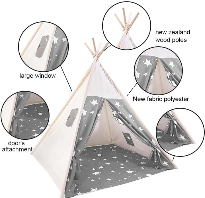 tipi zelt grau sterne Camiraft Kinder Tipi Zelt,Sternen klassisches indisches Spielzelt für –  techstudio.ch