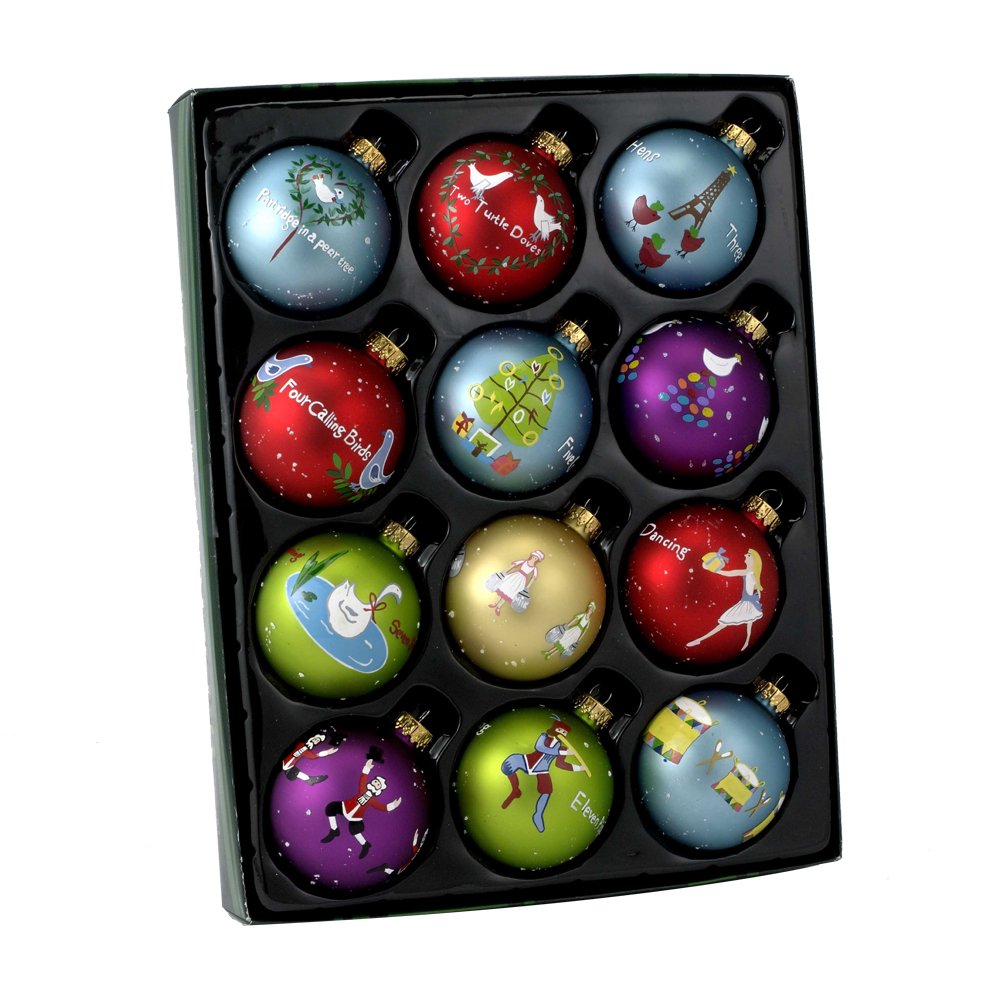 Kurt Adler Christbaumkugeln, 12 Stück, 65 mm