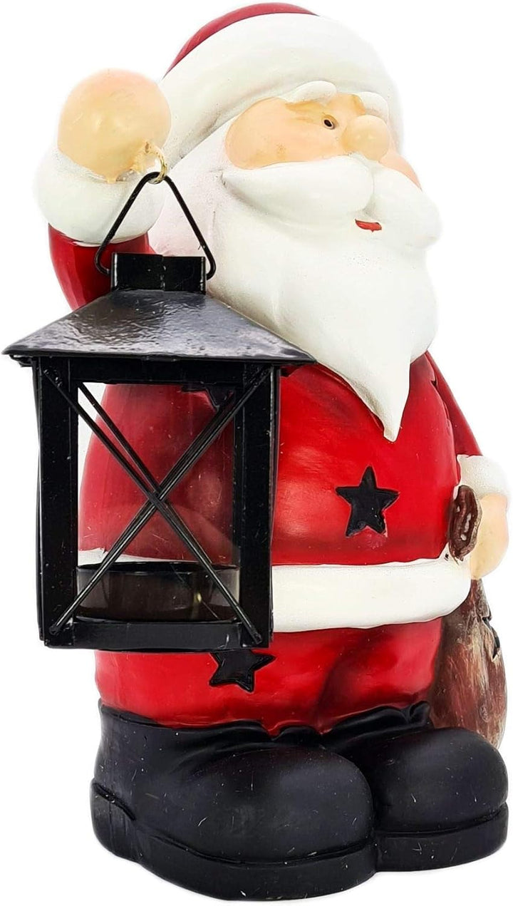 Wichtelstube-Kollektion 25cm Weihnachtsmann Dekofigur mit Laterne Weihnachtsdeko aussen Garten