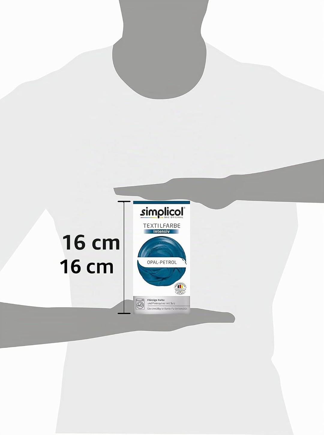 Simplicol Intensive Textilfarbe Express Maschine (Flüssigfarbe + Fixiersalz), Petrolblau, 2 Stück 2