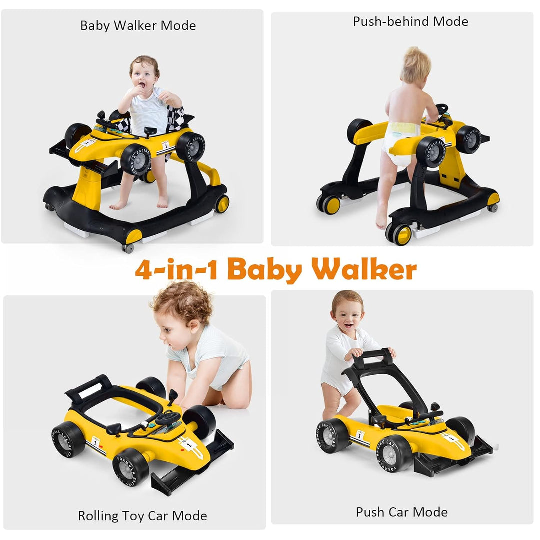 LIFEZEAL 4 in 1 Lauflernhilfe Baby, Höhenverstellbares &amp; Klappbares Babywalker, Baby Gehfrei ab 6 Mo
