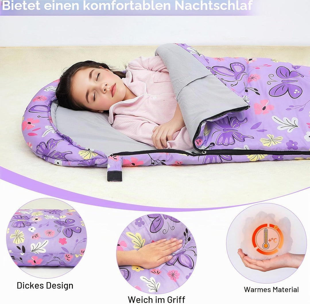 MHJY Shlafsack Camping für Jungen und Mädchen, Schlafsack Kinder ideal für Outdoor Camping Wandern B