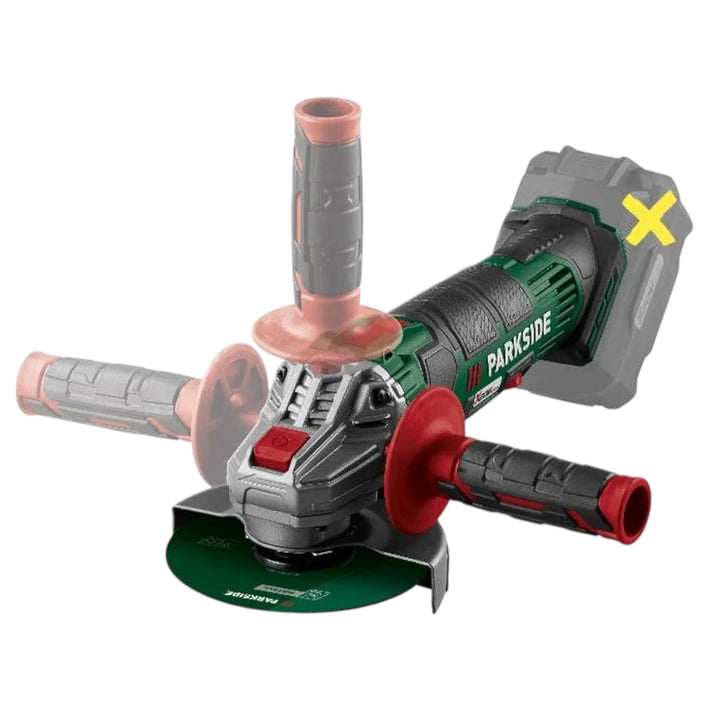 Akku-Winkelschleifer PWSA 20-Li B2 mit Akku und Ladegerät im Koffer