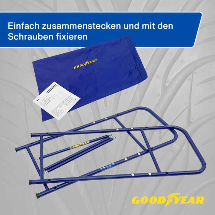 Goodyear Reifenregal für 4 Reifen, platzsparende Aufbewahrung, höhenverstellbar, 2 Ebenen, Tragkraft