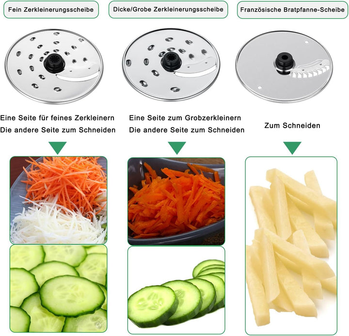 TopStrong Küchenmaschine 1100W,Küchenmaschine Multifunktions,11 Funktionen Food Chopper Prozessor,3,