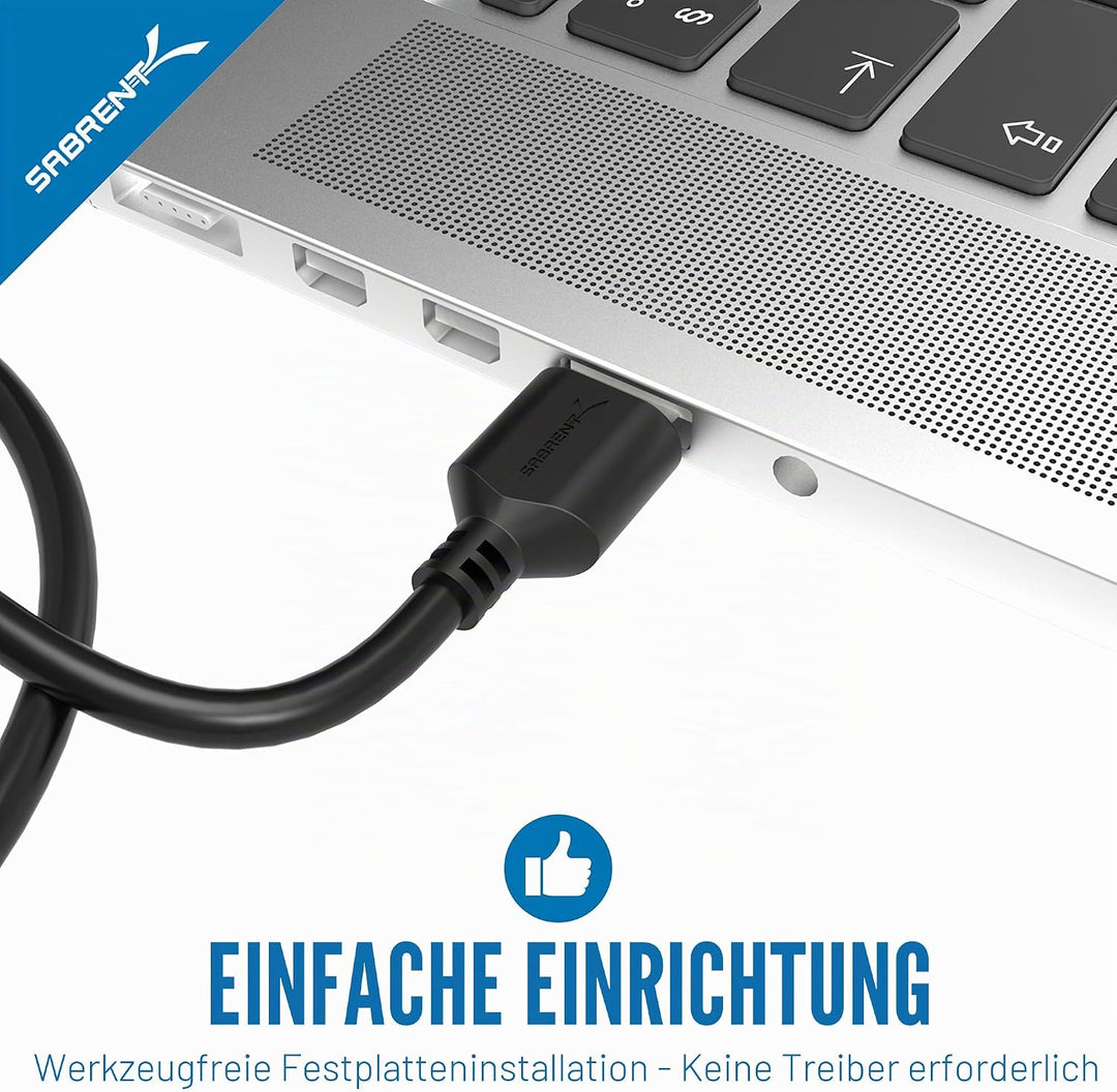 Sabrent USB C SATA auf USB 3.1 Gen 2, SSD/HDD Festplatten adapter, USB 3.1 zu 2,5 Zoll SATA, 10Gbps