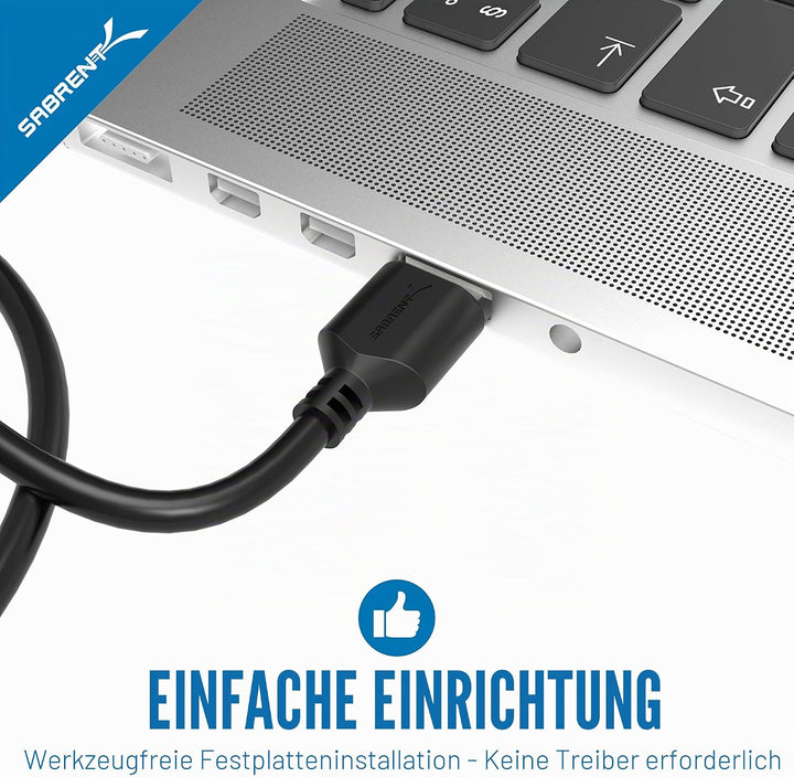 Sabrent USB C SATA auf USB 3.1 Gen 2, SSD/HDD Festplatten adapter, USB 3.1 zu 2,5 Zoll SATA, 10Gbps