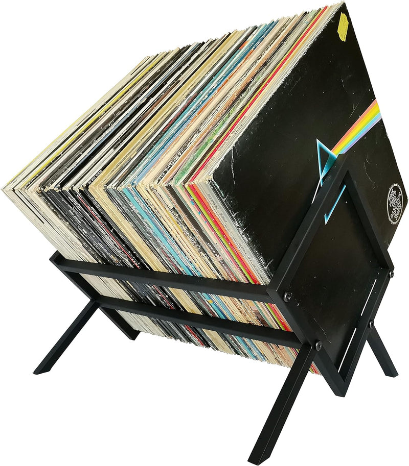 Generisch Celloni Schallplattenständer Metall, Schallplatten Aufbewahrung, Schallplattenregal 40cm b