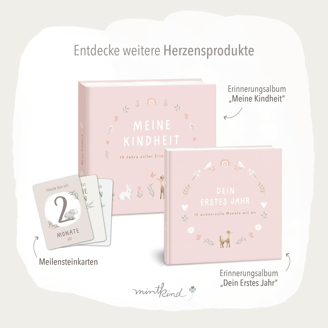 mintkind® Gästebuch "Meine Babyparty" Rosa - Babyparty Geschenk für Junge & Mädchen, Baby Shower & G