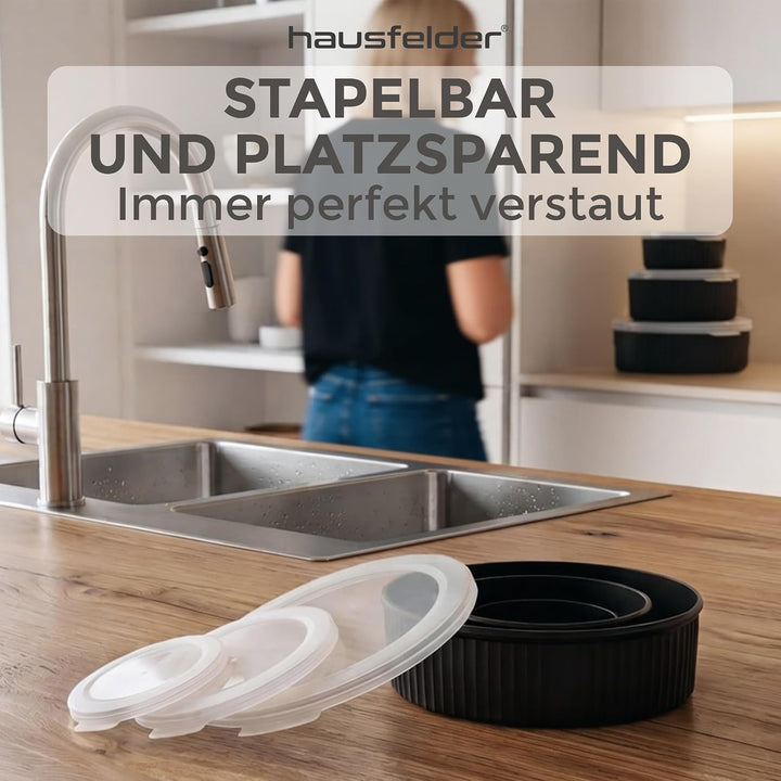 Hausfelder Vorratsdosen, 6er Set, 2x2 | 6er Set, 2x2, mit Deckel, Vorratsdosen, Frischhaltedose, Gef