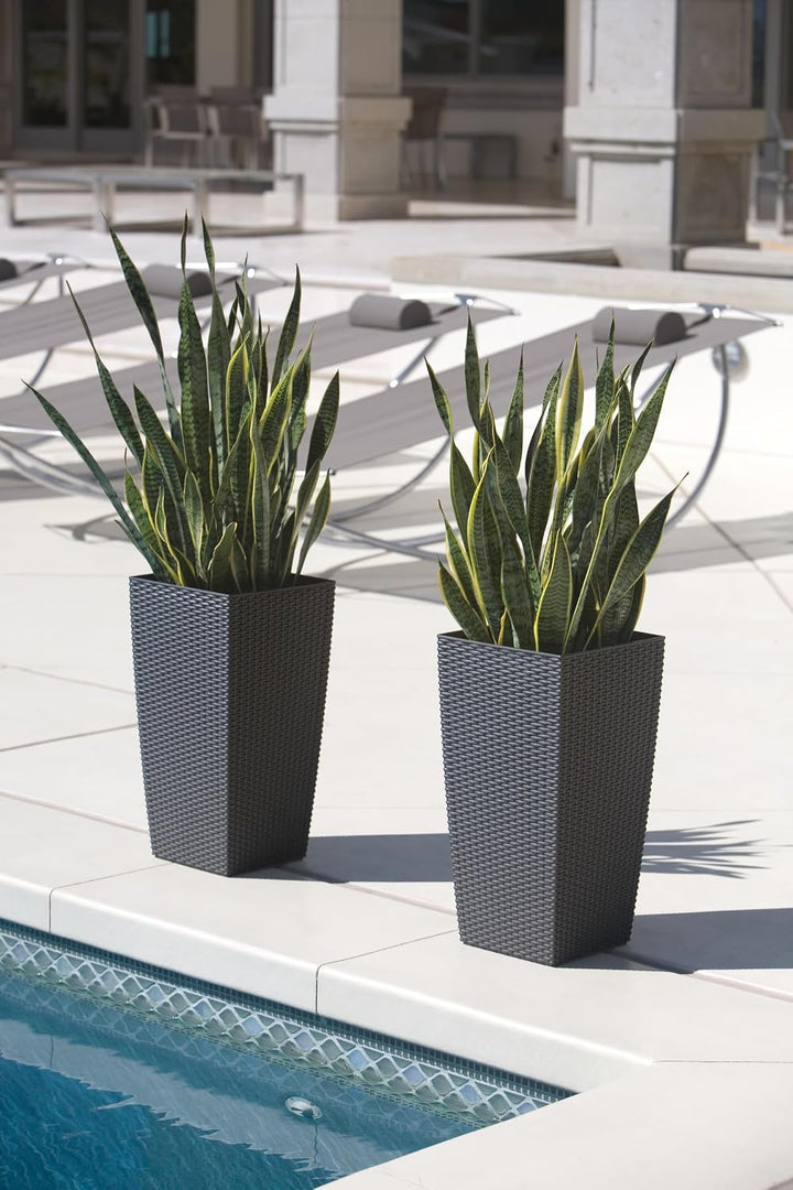LECHUZA CUBICO Cottage 30 granit 15222 29.5x29.5x56.5 cm Granit, 29.5x29.5x56.5 cm Granit