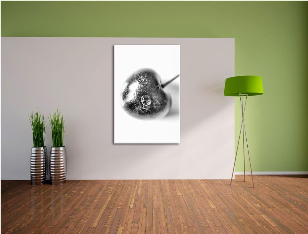 Monocrome, kleine Kirsche, Format: 100x70 auf Leinwand, XXL riesige Bilder fertig gerahmt mit Keilra