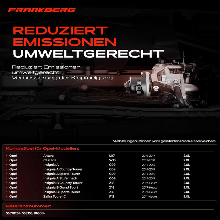 Frankberg AGR-Ventil Kompatibel mit Antara L07 2016-Heute Cascada W13 2015-2018 Insignia A G09 2014-