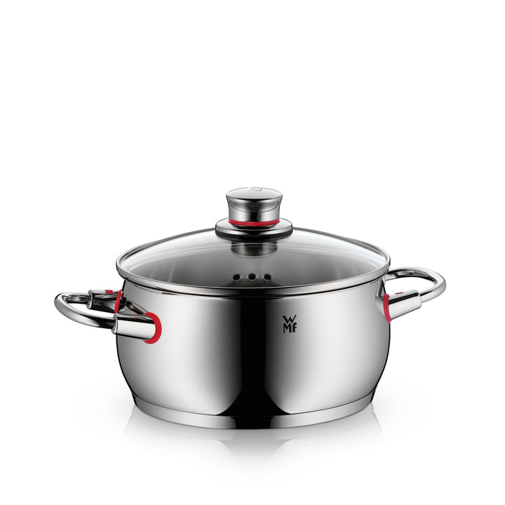 WMF Quality One Kochtopf gross 20cm, Glasdeckel mit Dampföffnung, Bratentopf Induktion 3,4l, Cromarg