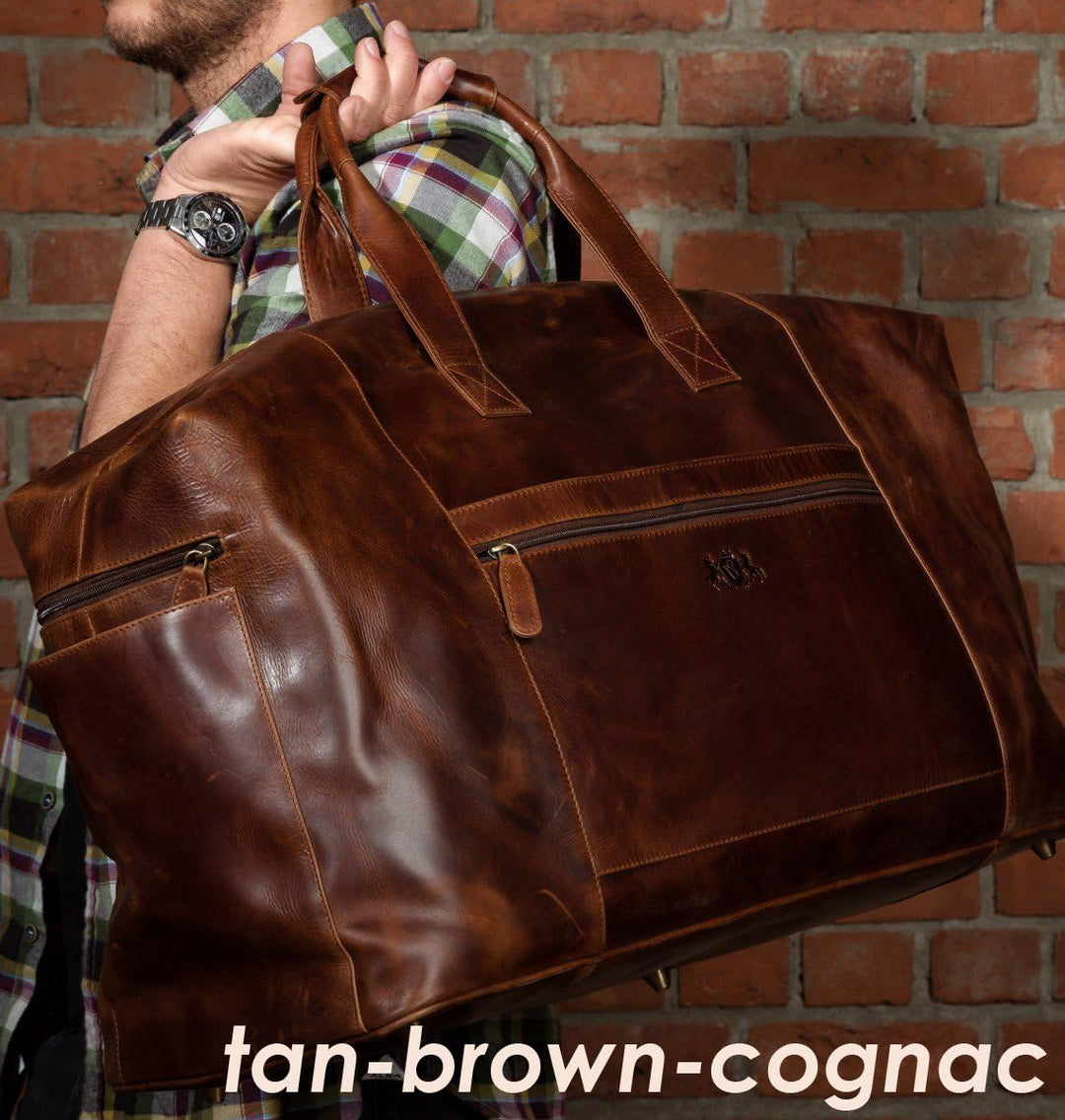 SID & VAIN XL Reisetasche Bristol aus Premium Leder I Sporttasche gross XL gross für Herren und Dame