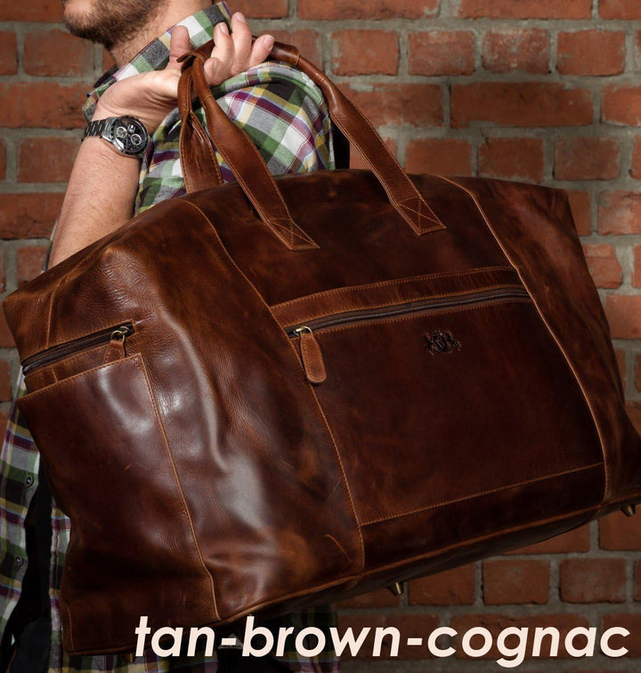 SID & VAIN XL Reisetasche Bristol aus Premium Leder I Sporttasche gross XL gross für Herren und Dame