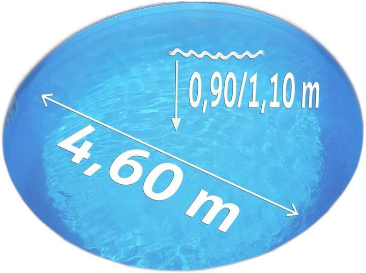 Pool Innenhülle Ersatzfolie - Stärke 0,40 mm - Überlappend - Ohne Biese mit Übermass gefertigt - UV-