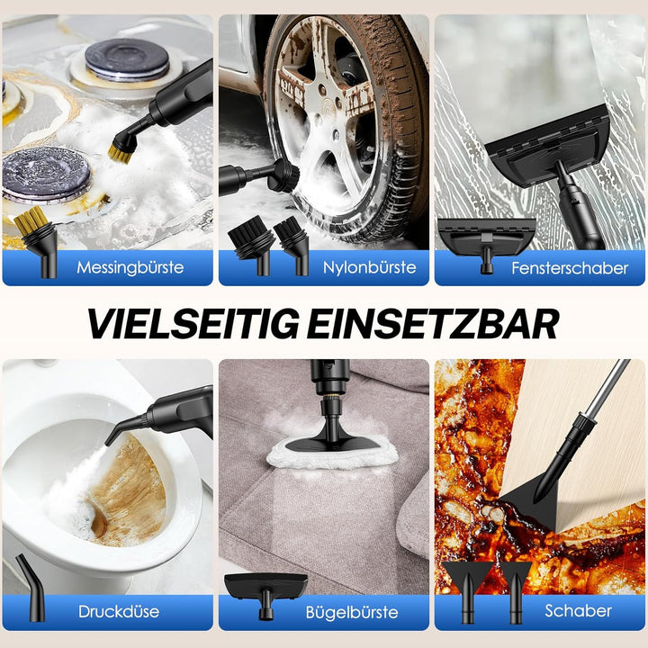 ODSD Dampfreiniger für Haushalt und Auto, 3-stufig einstellbarer Dampfreiniger, 15 Sekunden Aufheizz