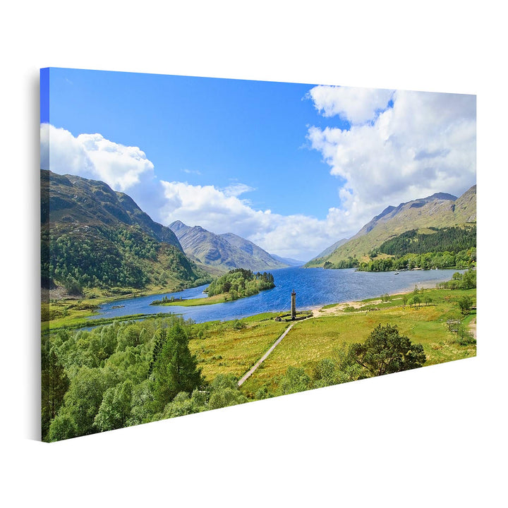 islandburner Bild auf Leinwand Glenfinnan Loch Shiel See Hochland Schottland Bilder Wandbilder Poste