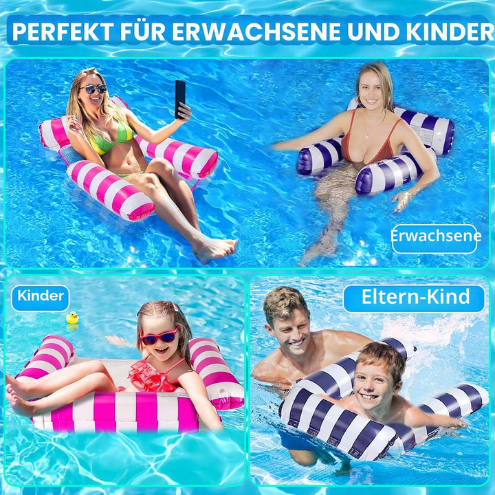 2 Stück Luftmatratze Pool Pool Spielzeug 4 In 1 Aufblasbare Wasserspielzeug Pool Zubehör Pool Aufbla