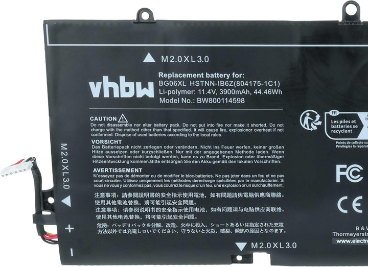 vhbw Akku kompatibel mit HP EliteBook Folio 1040 G3 Notebook (3900mAh, 11,4V, Li-Polymer)