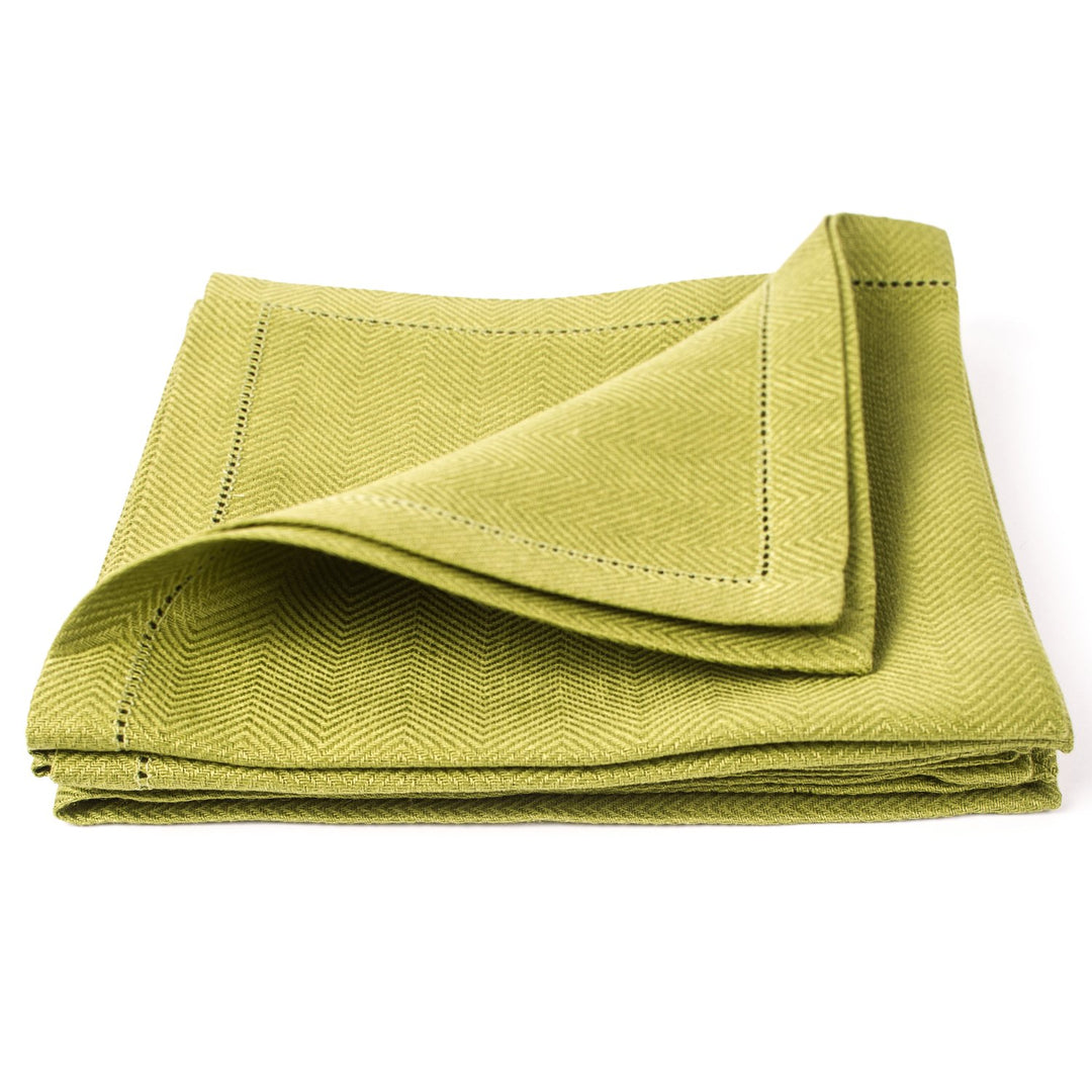 Linenme 60204 45 x 45 x 0,2 cm Emilia Leinen Servietten, Set 4, Rain Forrest grün 45x45x0.2 cm, 45x4