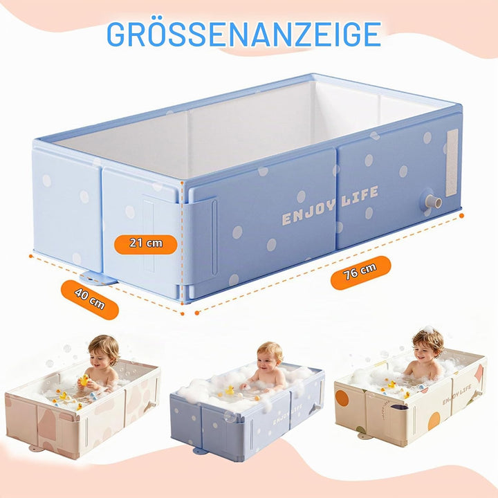Baby badewanne Faltbare, Tragbare badewanne Baby, Grosse Babywanne für 0-8 Jahre, Integrierte Badewa