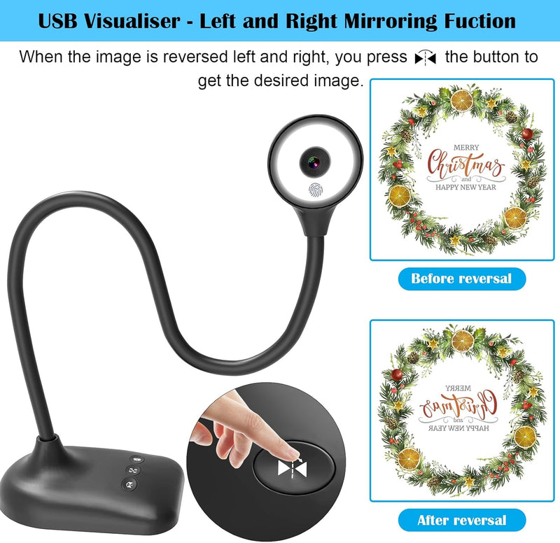 THUSTAND Visualisierer für Unterricht, USB-Dokumentenkamera, PC-Viewer für Klassenzimmer mit LED-Lic
