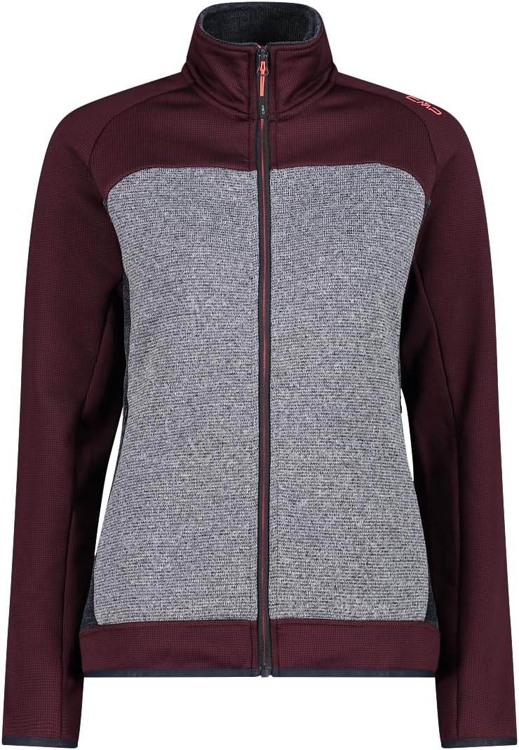 CMP Damen Jacke Fleecejacke Fleecepullover 34 Burgundy - Antracite, 34 Burgundy - Antracite