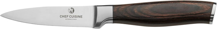 Messerset 6-teilig mit Messerblock aus Bambus, Pakkaholz-Griff, Dunkelbraun/Schwarz, Chefmesser, Bro