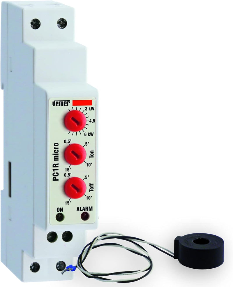 VEMER VE788800 PC1R Micro Steuergerät für vorrangige Lasten, einphasig, 1 DIN-Modul, Weiss