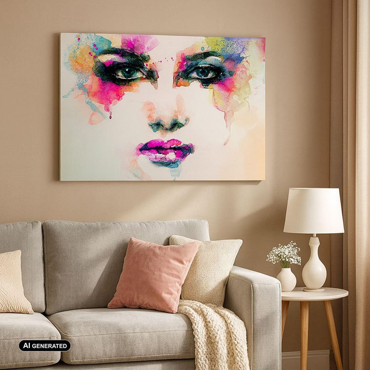 ARTTOR Bilder auf Leinwand 100x70cm Leinwandbild Frau Gesicht Kosmetik Gross Wanddeko Bild Schlafzim