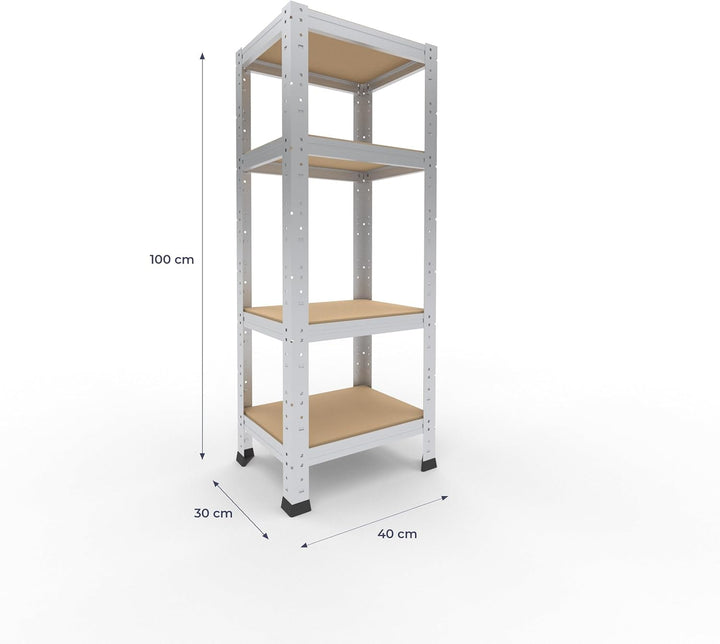 shelfplaza® 100x40x30cm Home Schwerlastregal verzinkt/Metallregal mit 4 Böden/Kellerregal Metall, Ga