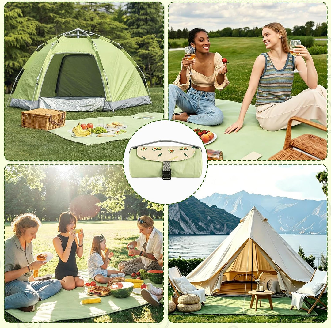 Wasserdichte Picknickdecke (150 × 210 cm),mit Tragegriff für einfachen Transport,diese sandabweisend