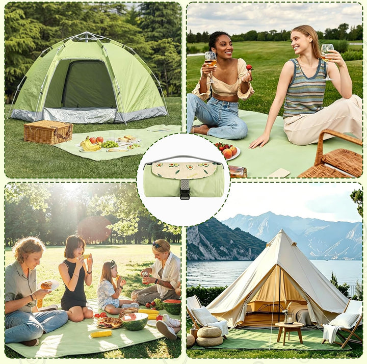Wasserdichte Picknickdecke (150 × 210 cm),mit Tragegriff für einfachen Transport,diese sandabweisend