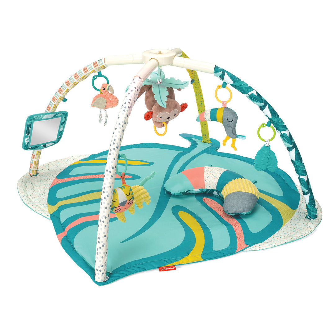 Infantino 4-in-1 Deluxe Twist &amp; Fold Activity Gym &amp; Krabbeldecke mit Spielbogen, Tropisch – inklusiv