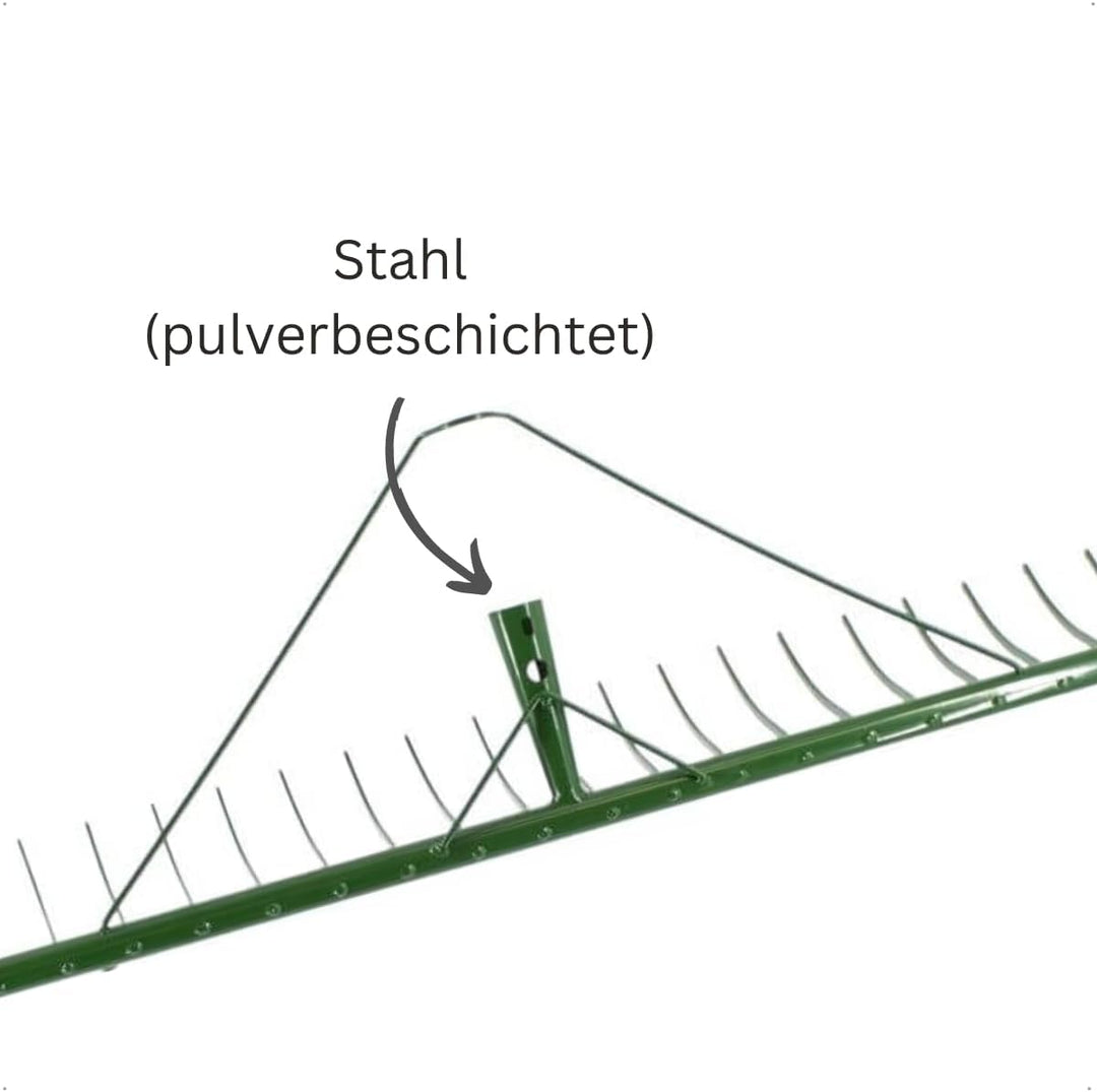 Rekord Heurechen mit 26 Zinken Breite 95 cm aus Stahl, pulverbeschichtet - ohne Stiel, Laubrechen, R