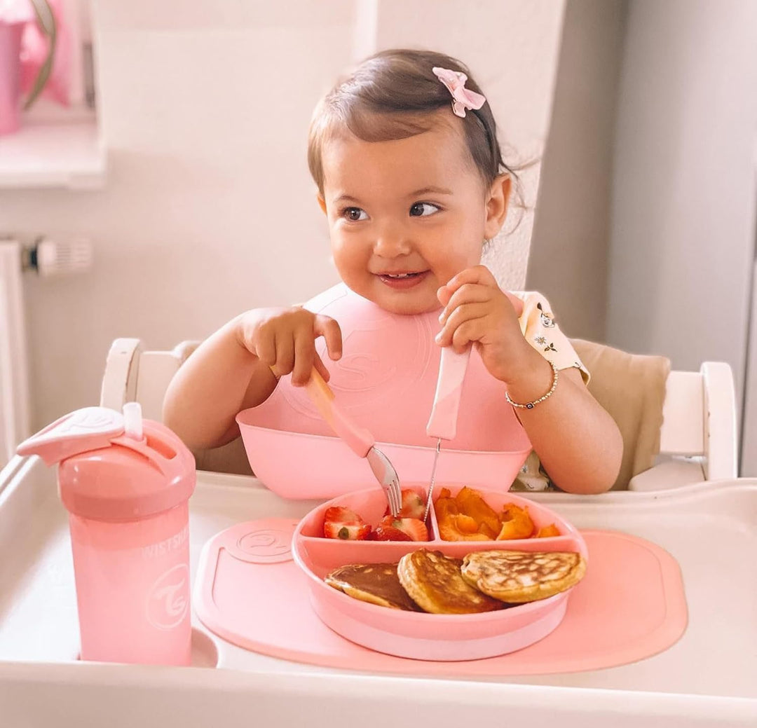 Twistshake Click-Mat + Platte | Anti-Rutsch-Geschirrset für Babys | Babyteller + Baby-Tischset (38x2