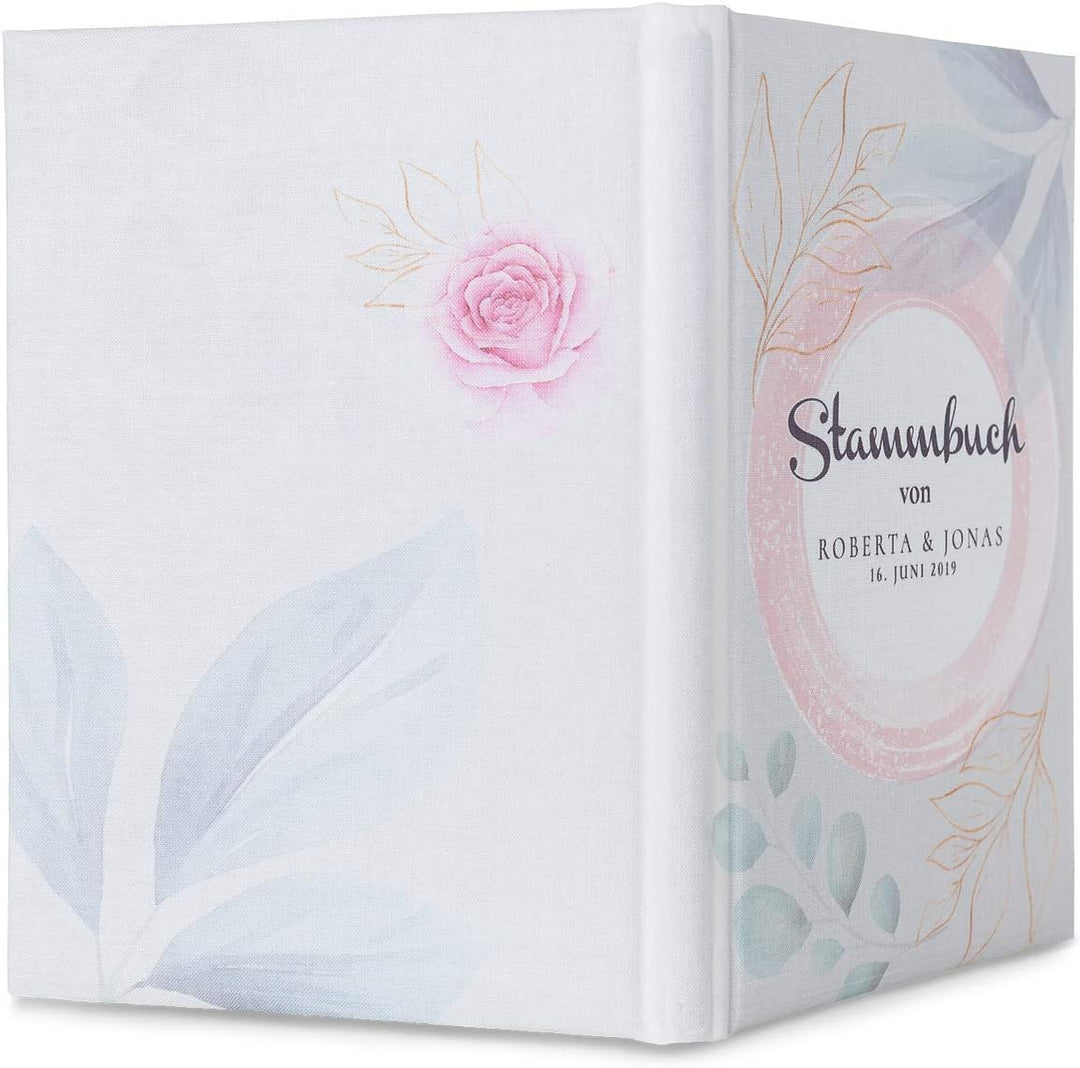Hochzeitideal Stammbuch der Familie Familienstammbuch bedruckten Buchbinderleinen (502- Rosa persona